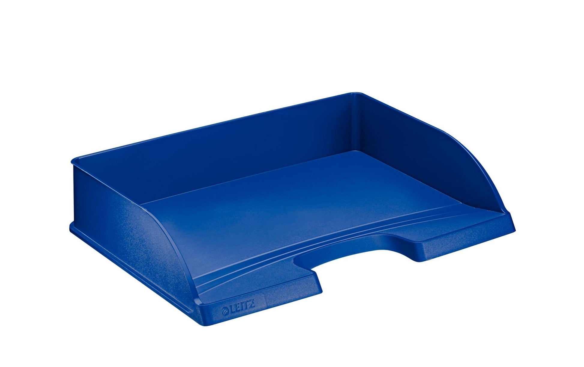 Leitz Stapelbarer Briefkorb mit Griffausschnitt, Beschriftungsfeld, matt, blau, B 363 × H 70 × T 273 mm