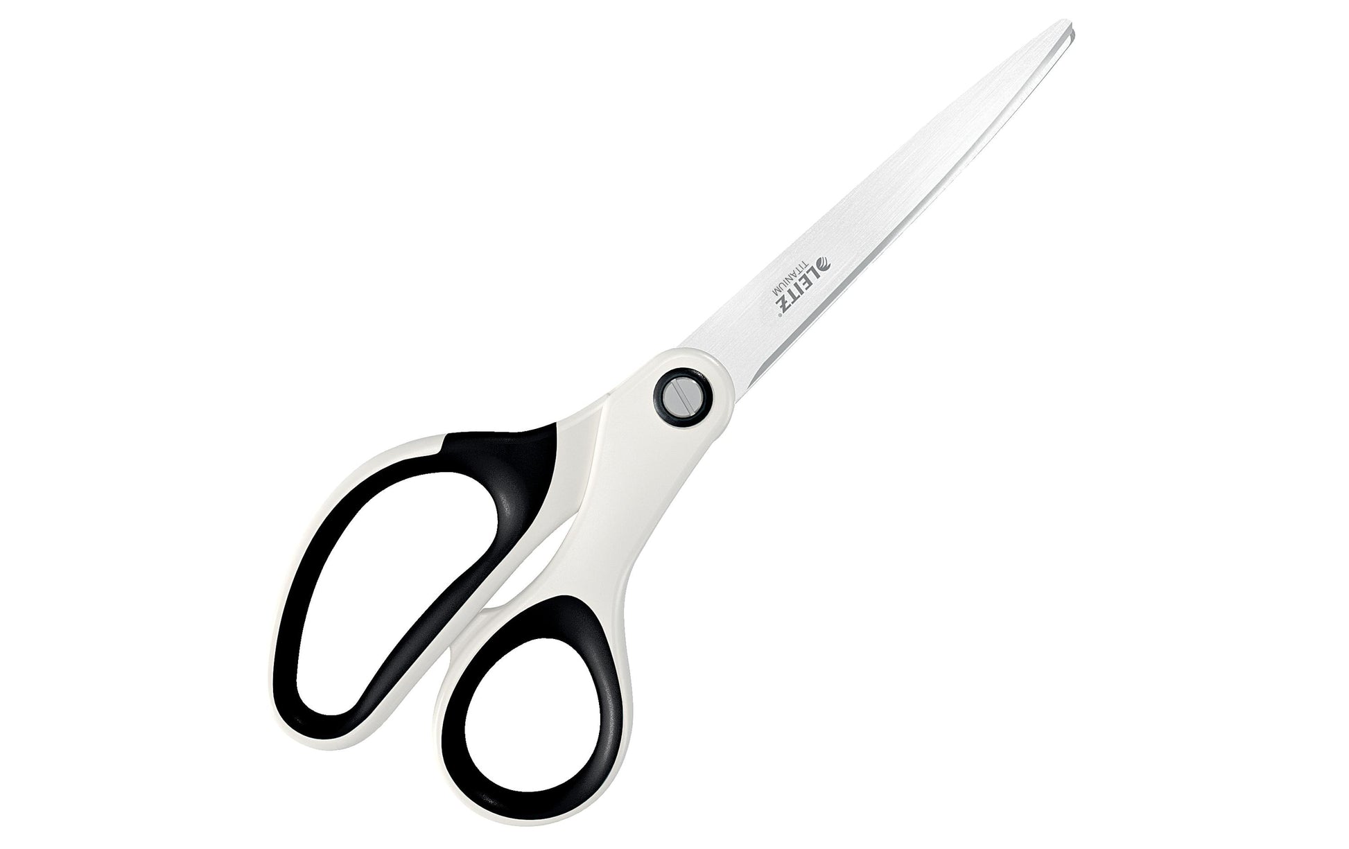 Leitz Universalschere WOW – titanbeschichtet, für Rechts- und Linkshänder, spitz, Softgrip, Kunststoff, weiss