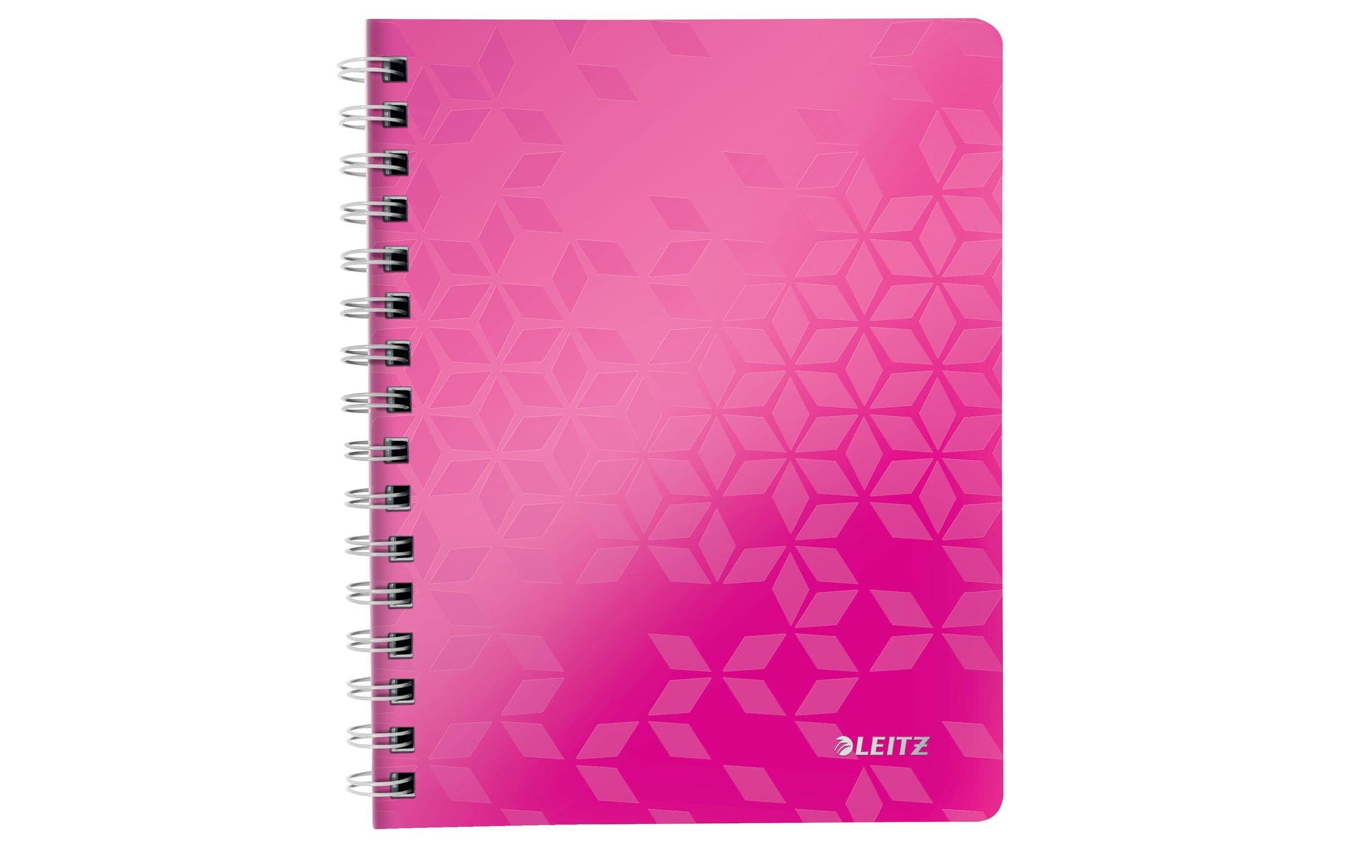 Leitz Collegeblock – A5 – kariert – 80 Blatt – 80 g/m² – Doppelspirale, Stiftschlaufe, Sichthülle, pink, FSC