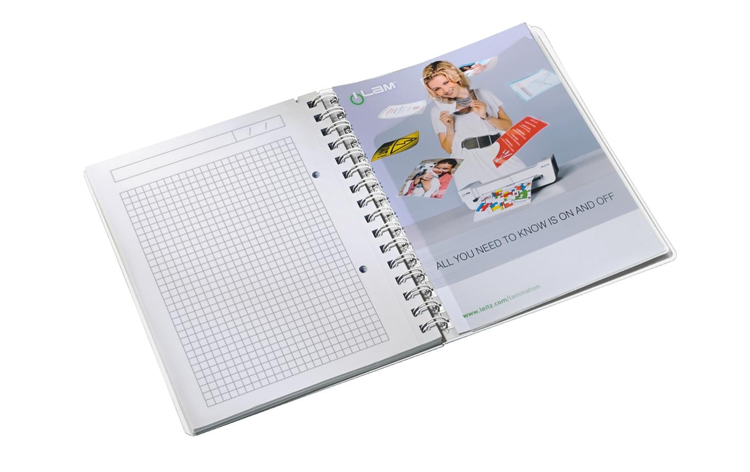 Leitz Collegeblock – A5 – 80 Blatt – 80 g/m² – Doppelspirale, Einstecktasche, Stiftschlaufe – Violett – FSC