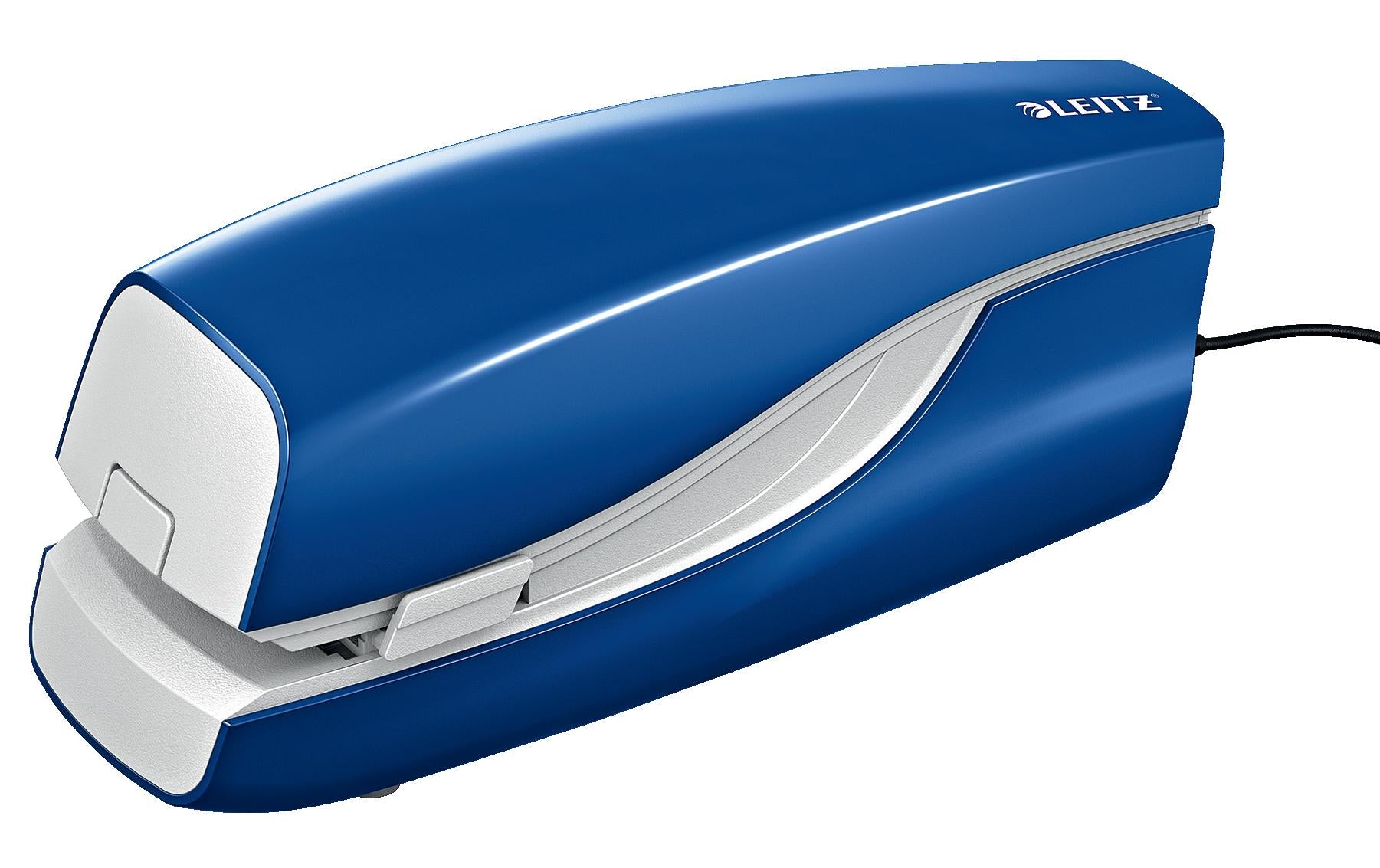 Leitz 5533 – Elektrischer Hefter, 20 Blatt, für e2, Flat-Clinch, Einlegetiefe 20 mm, Blau