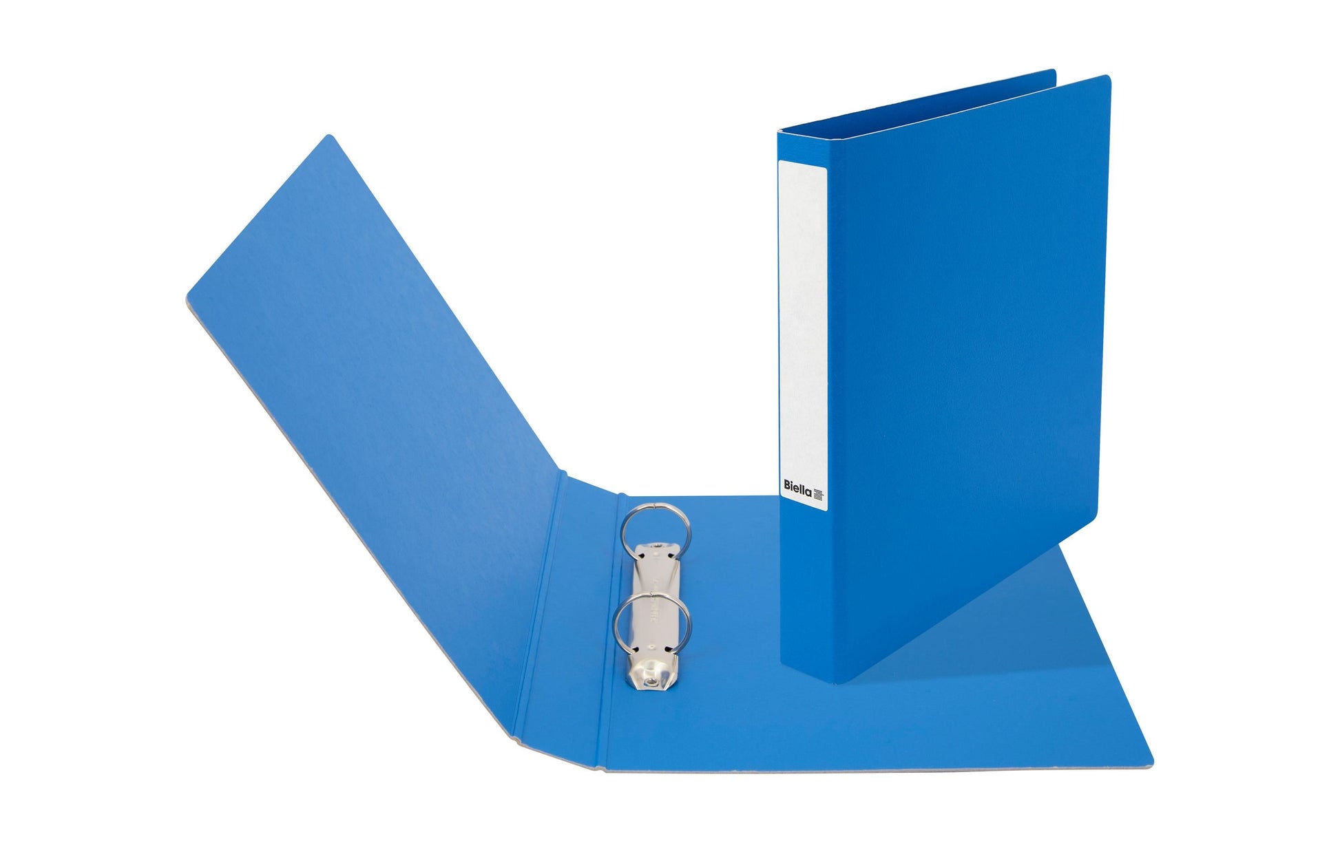 Biella Zeigebuch – A5 Hochformat – 2-Ring-Ringmechanik, Ø 25 mm, Rücken 32 mm – Blau, Karton