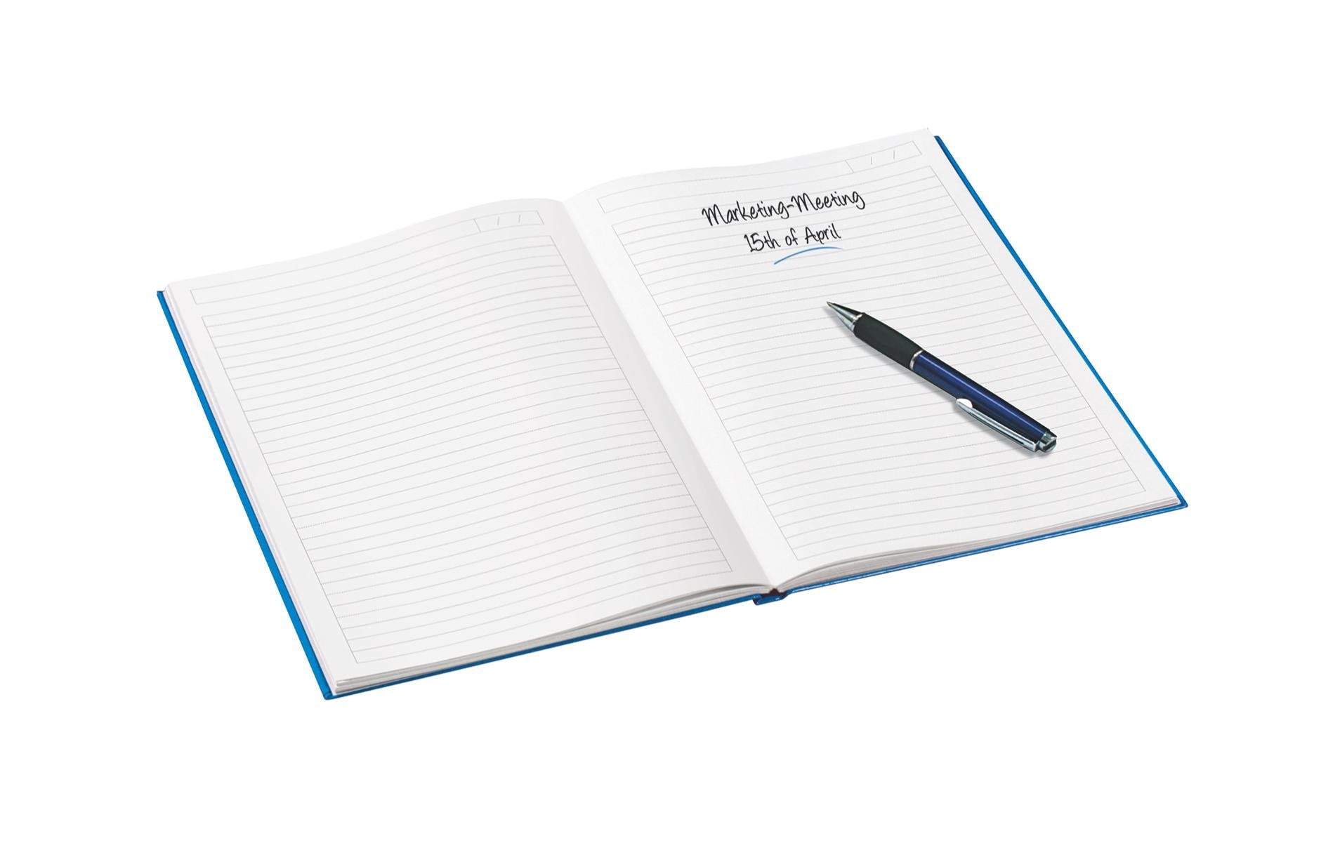 Leitz Notizbuch A5, liniert, Fadenheftung, Karton, 160 Seiten, 90 g/m² – schwarz