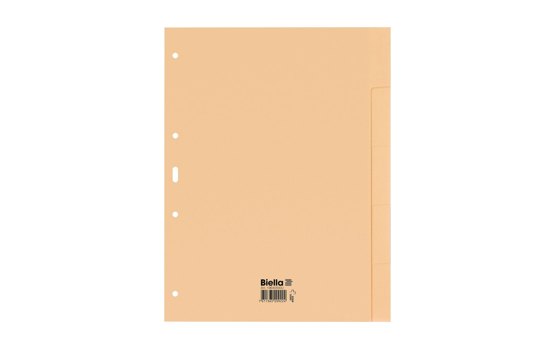 Biella Register – A4, 5-teilig, Karton, gelb, unbedruckt, 4-fach Lochung, mit recyceltem Anteil