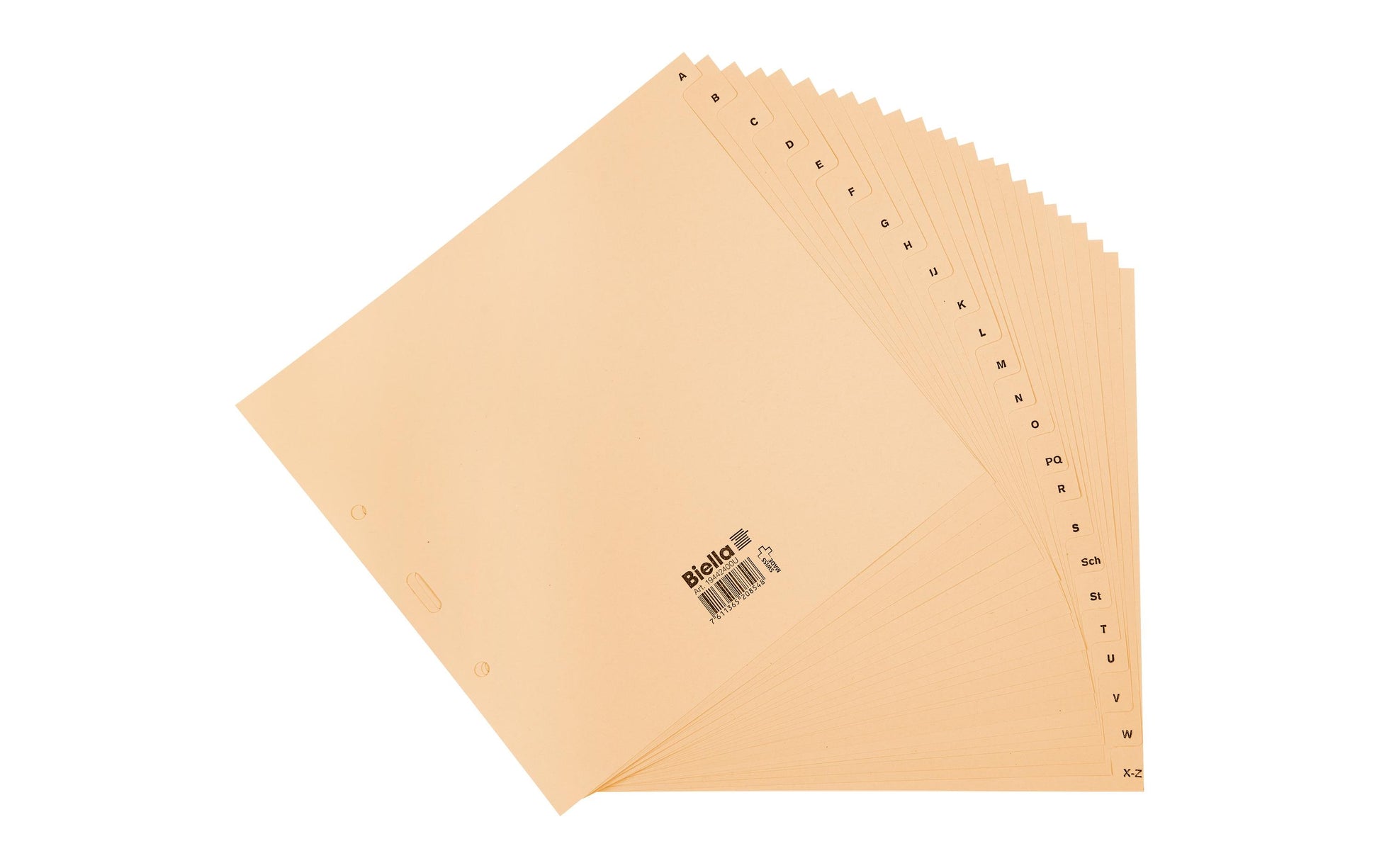 Biella Register – teildeckend, 24-teilig, Papier, braun, 2-fach gelocht, FSC-zertifiziert, für A4 hoch