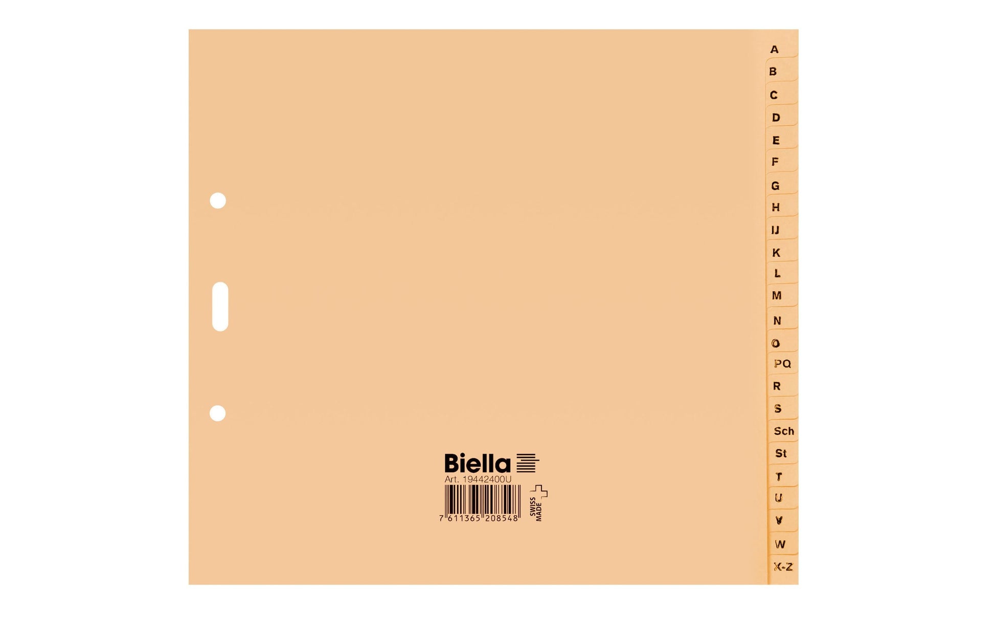 Biella Register – teildeckend, 24-teilig, Papier, braun, 2-fach gelocht, FSC-zertifiziert, für A4 hoch