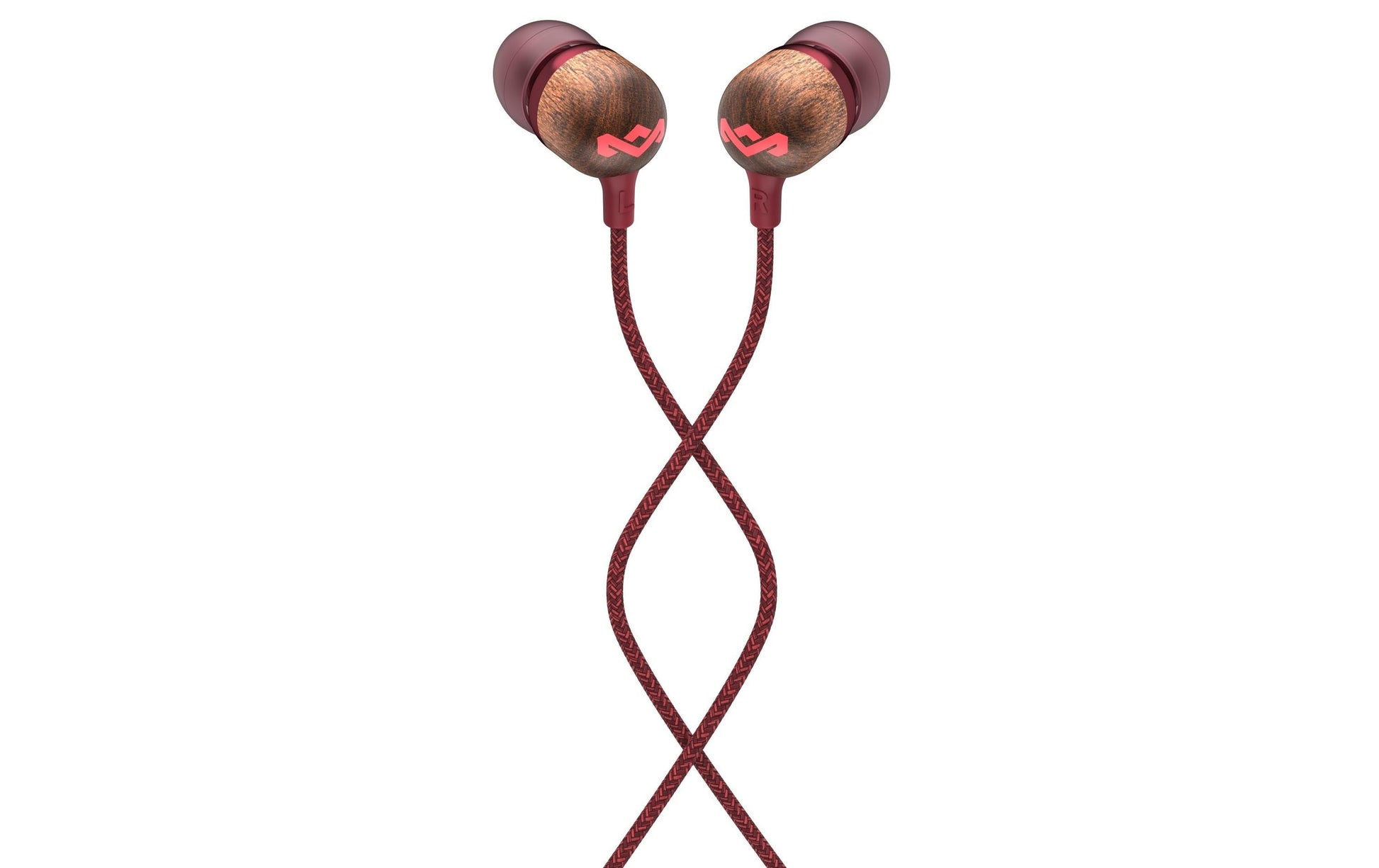The House Of Marley House of Marley Smile Jamaica In-Ear Headset – Stereo, Kabel, 3,5 mm Klinke, Rot/Holz