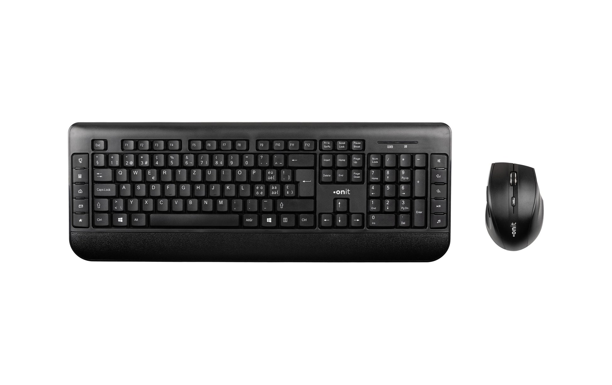 ONIT Tastatur-Maus-Set – 2,4 GHz USB-A (Empfänger) – QWERTZ (CH) – Schwarz
