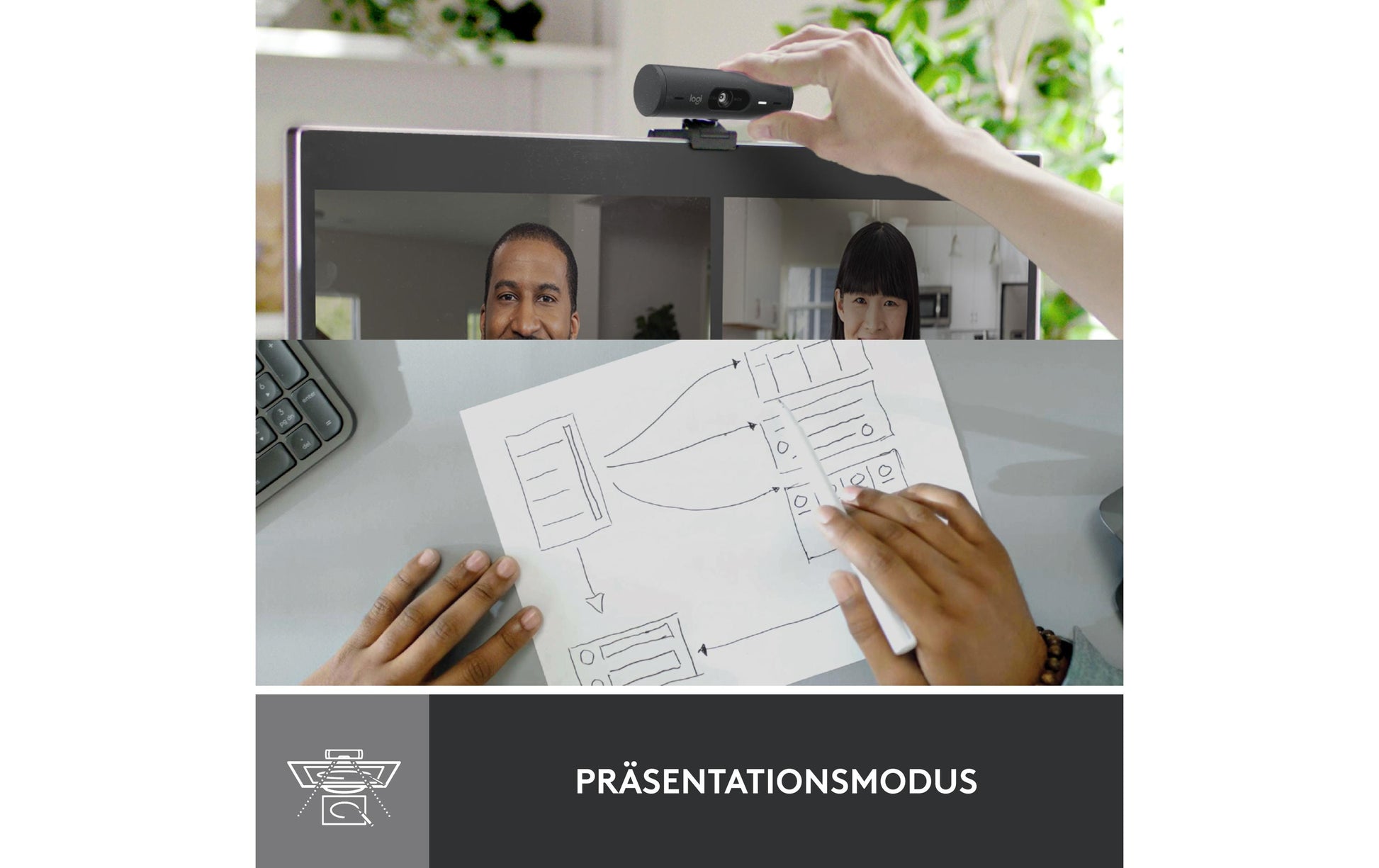 Logitech BRIO 500 – Webcam – Graphit
