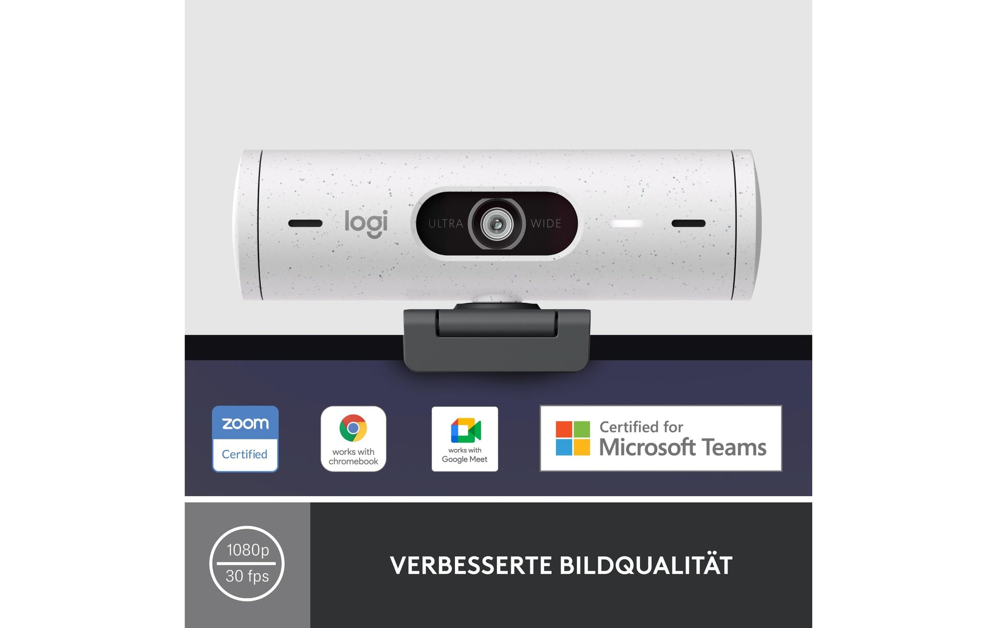 Logitech BRIO 500 – Webcam – Off-White