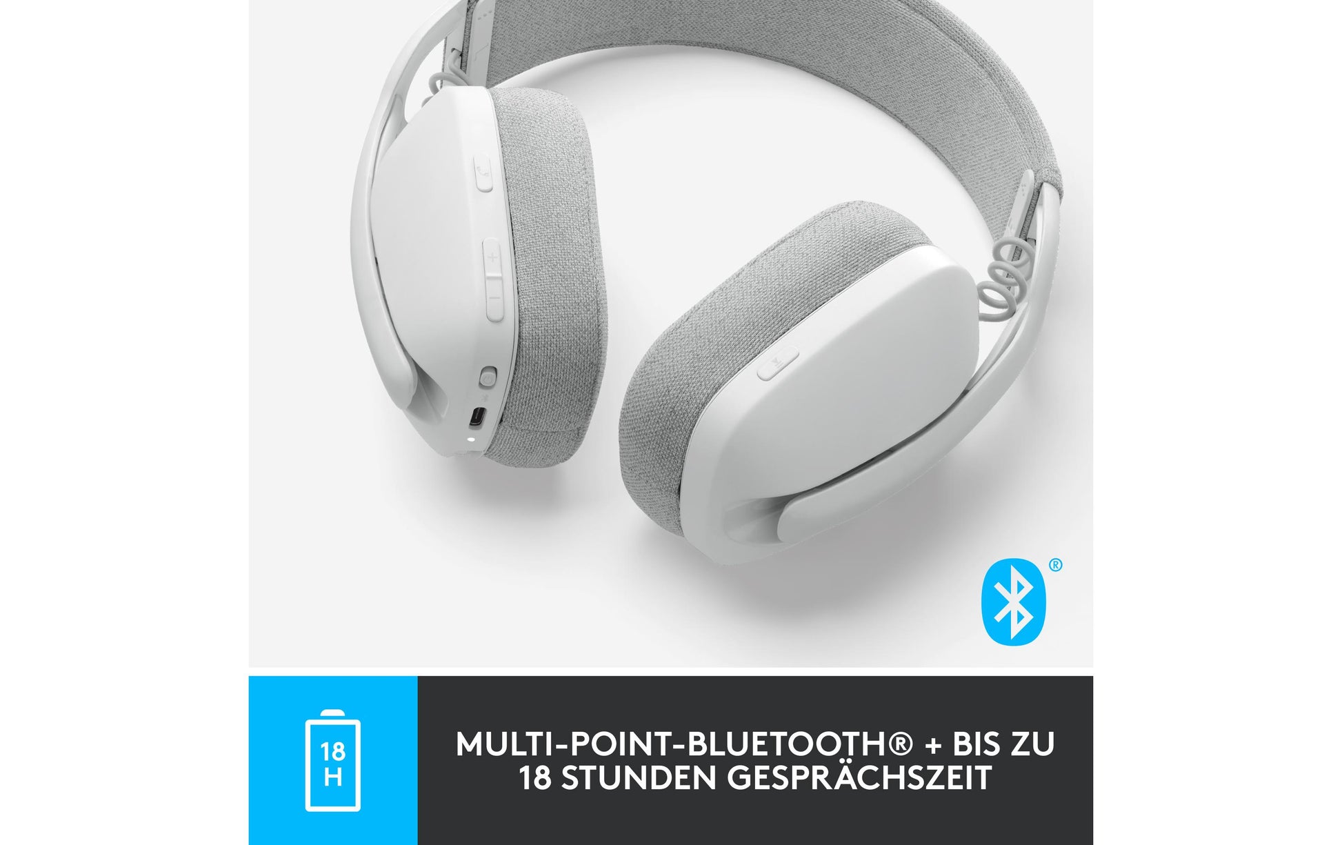 Logitech Zone Vibe 100 – Kopfhörer – Off-white