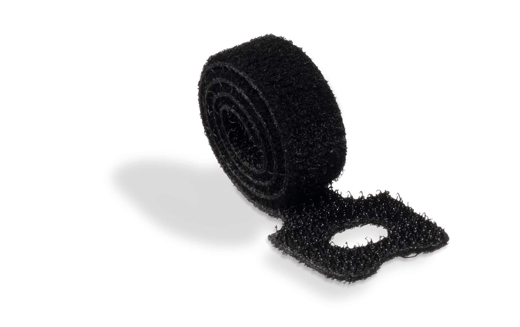 Durable Klett-Kabelbinder – 1 mm × 0,20 m, Kunststoff, Schwarz, mit Schlaufe, wiederverwendbar, 5er-Pack