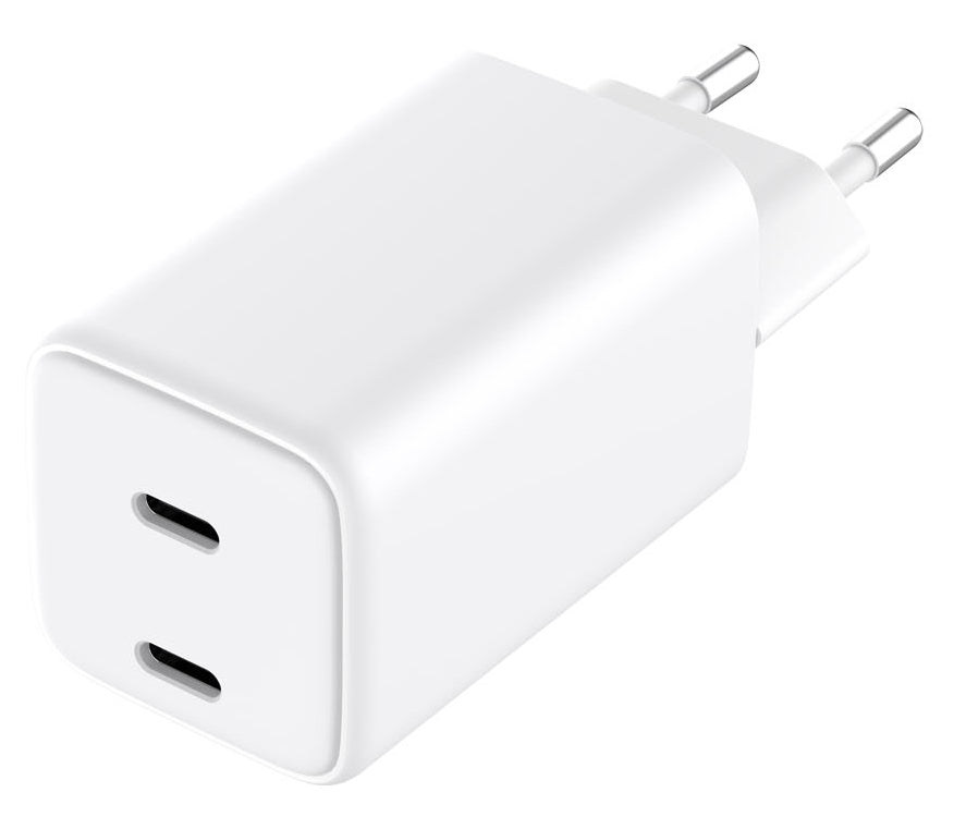LMP 28320 USB-Ladegerät 65 W – USB-C×2 – PD 3.0, PPS, QC 4+, GaN, EU-Stecker (Typ C) – Weiss
