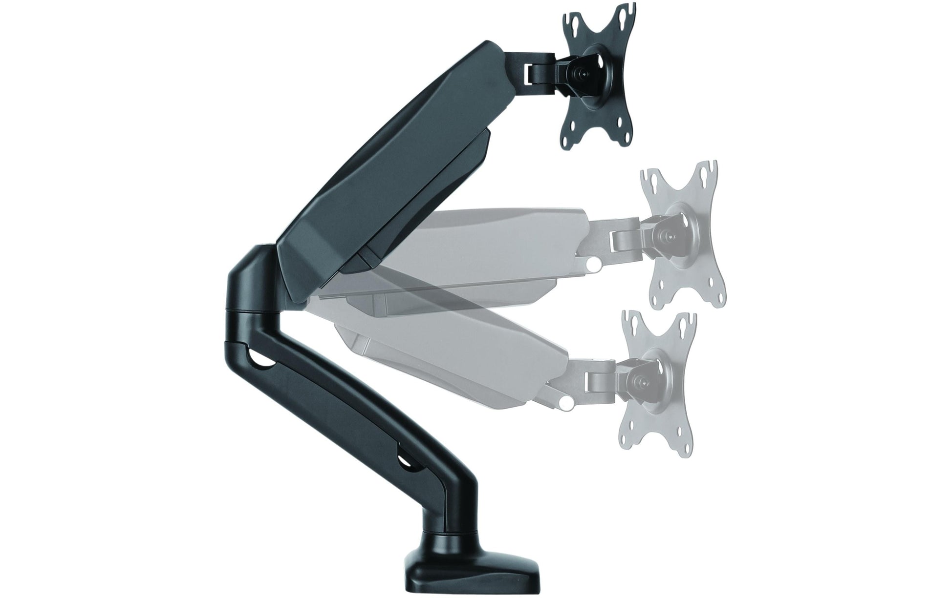 ICY BOX IB-MS303-T – Monitorarm Tischhalterung – Klemme/Durchführung – 1 Monitor – bis 27" – VESA 75×75/100×100