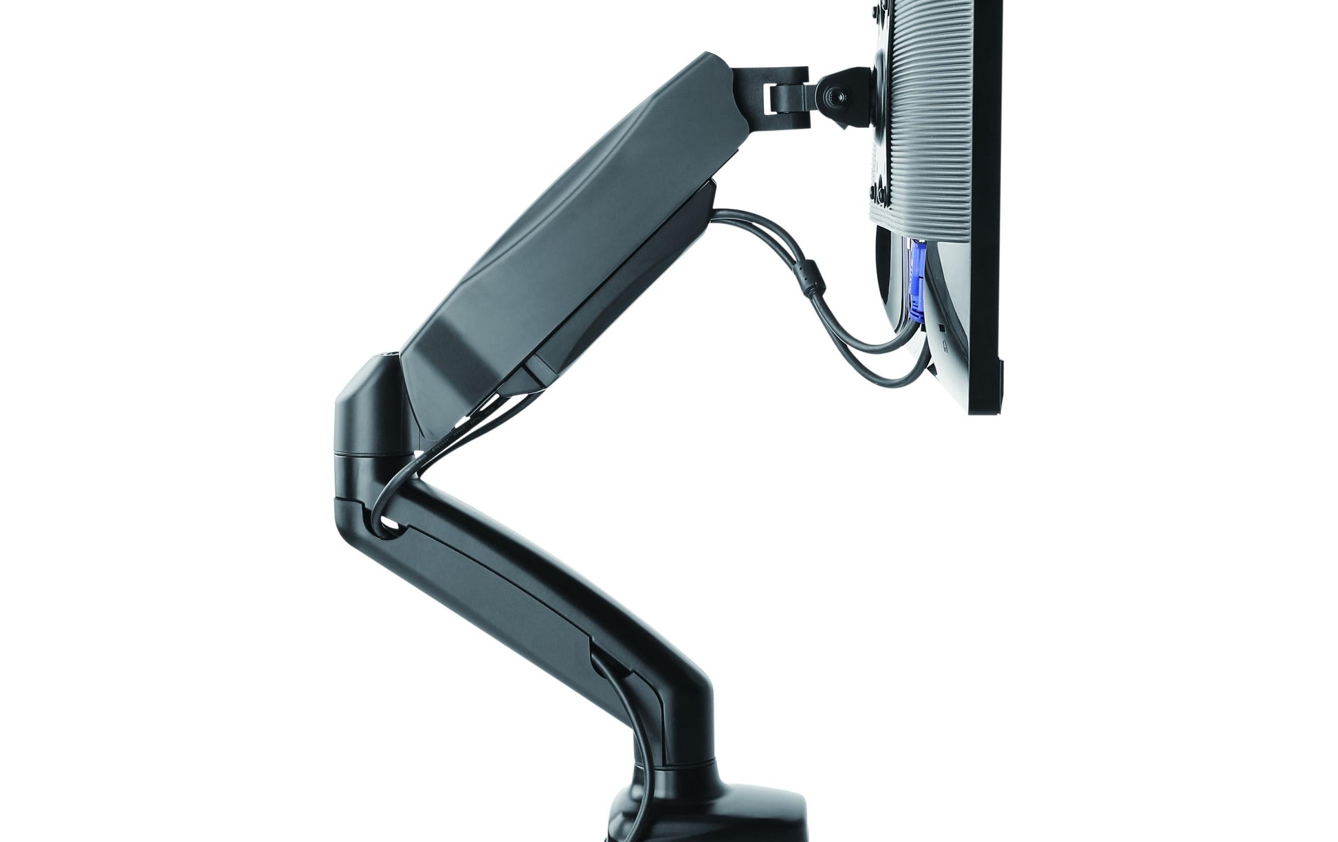 ICY BOX IB-MS303-T – Monitorarm Tischhalterung – Klemme/Durchführung – 1 Monitor – bis 27" – VESA 75×75/100×100