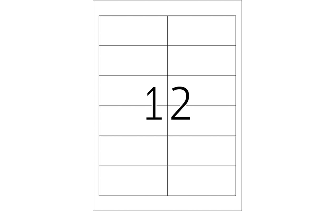 Herma – Druckeretiketten, 97 mm × 42 mm, weiss, Folie, extra stark, 20 Blatt (240 Etiketten)