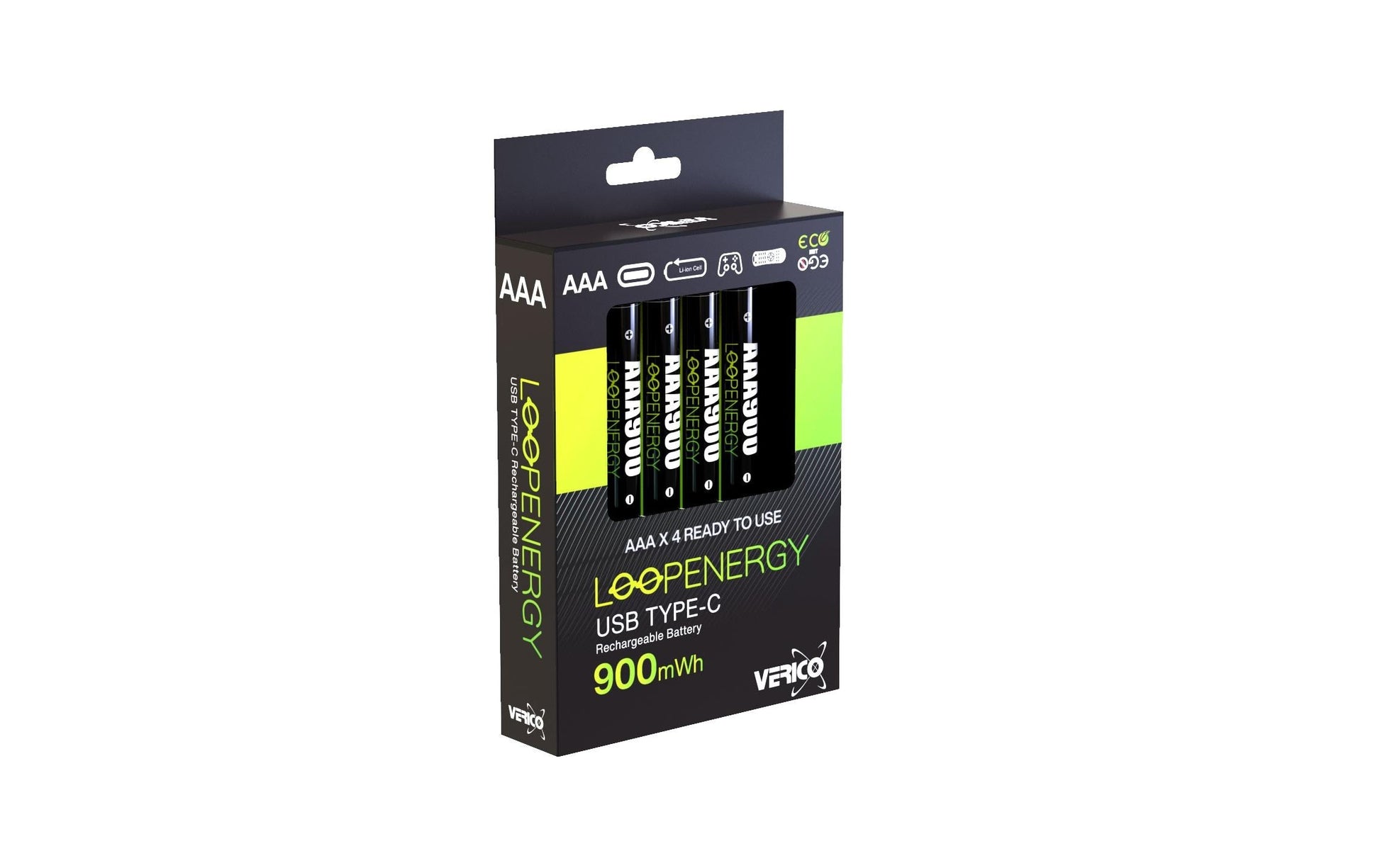 Verico AAA Akkus, Li-Ion, 600 mAh, 1,5 V – 4 Stk.