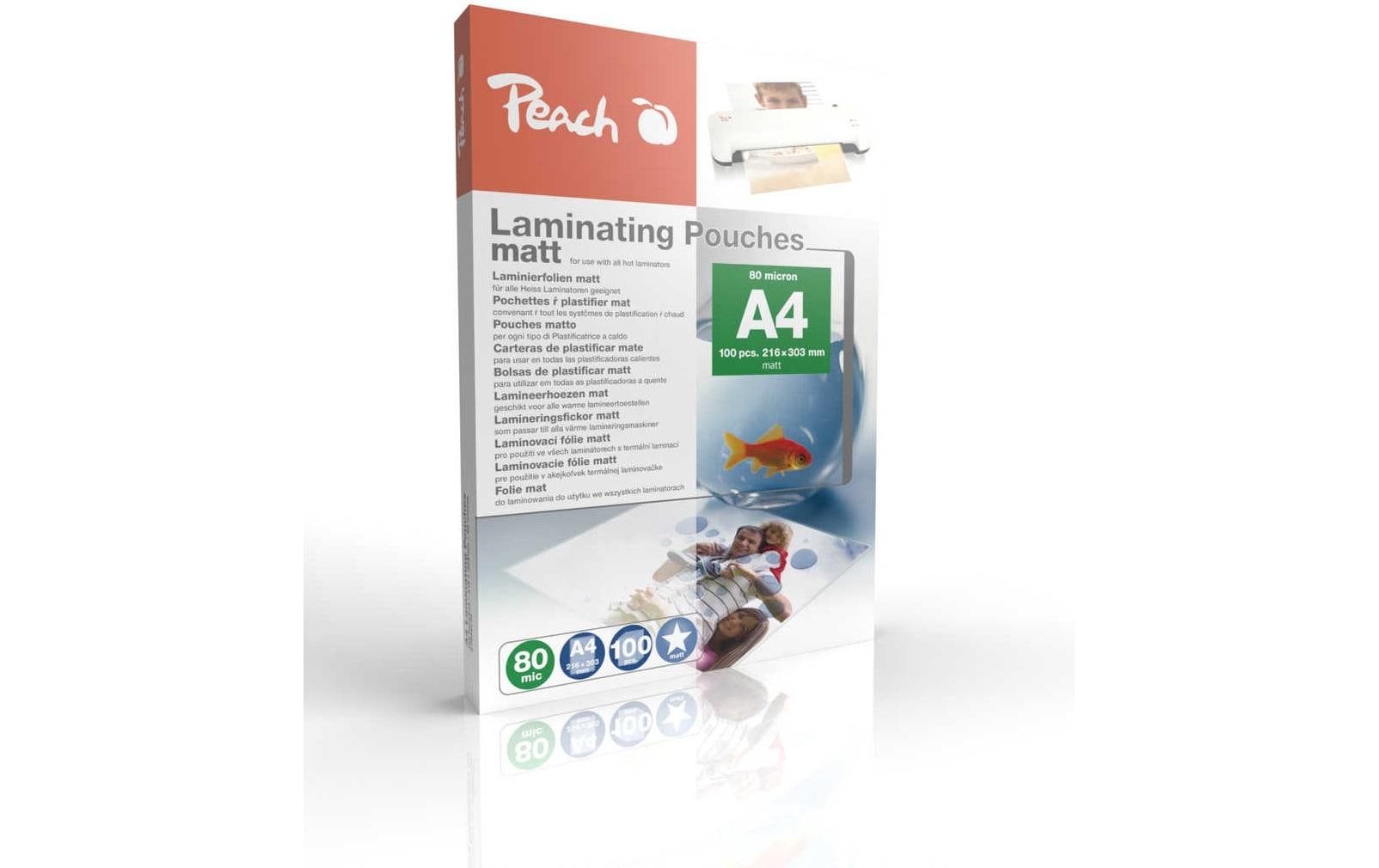 Peach Laminierfolien A4 – 80 µm, matt, 100 Stück