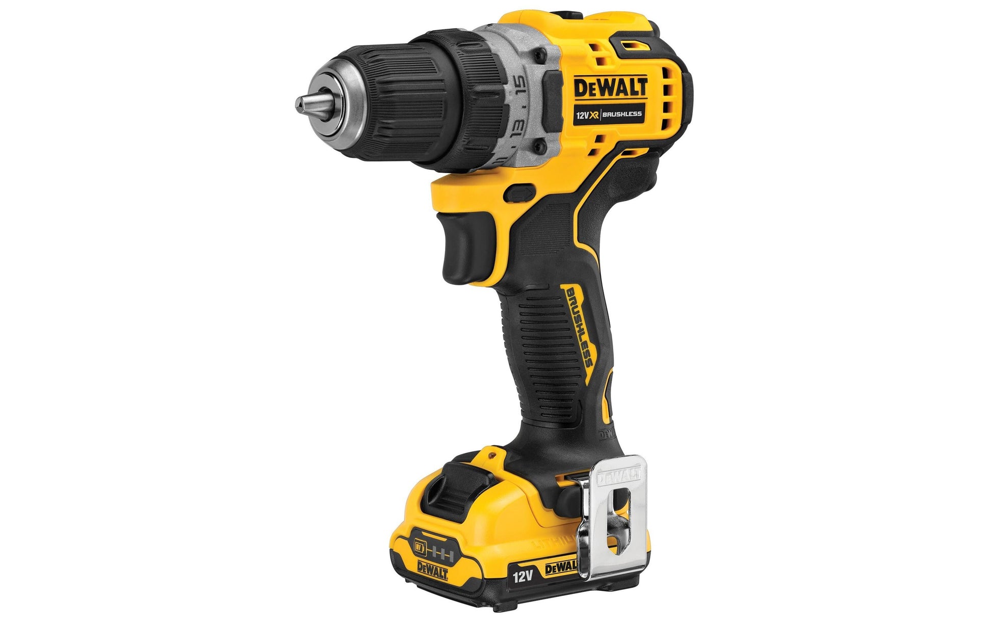 DeWalt Akku-Bohrschrauber DCD701D2-QW – 12 V (XR) – Schnellspannbohrfutter – 2×2,0 Ah & Ladegerät – Koffer