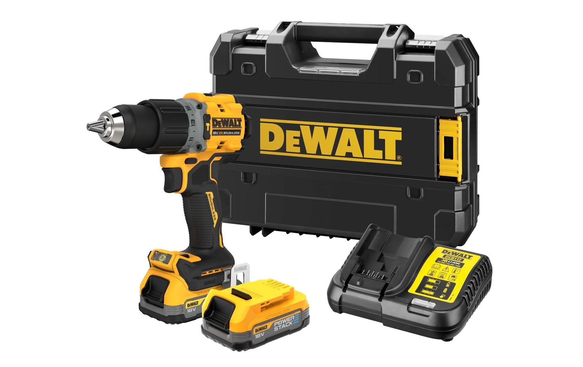DeWalt Akku-Schlagbohrschrauber – 18 V (XR) – Schnellspannbohrfutter – mit Akku & Ladegerät – Koffer