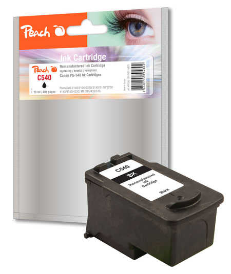 Peach PG-540 Schwarz Tintenpatrone (Kompatibel) – 405 Seiten – für Canon Pixma MG2140/MG2150/MG3650 …