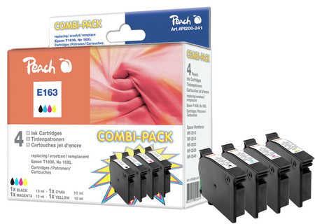 Peach T1631-T1634 Tintenpatronen-Multipack, 4er-Set (Kompatibel) – für Epson WF-2500/2630/2760 …