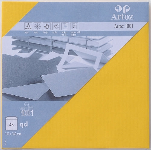 Artoz Couvert 160 × 160 mm, ohne Fenster, dunkelgelb, 100 g/m²