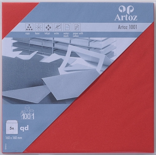 Artoz Couvert 160 × 160 mm, ohne Fenster, rot, 100 g/m²