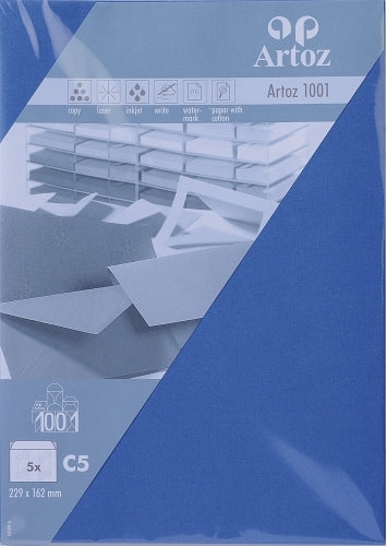 Artoz Couvert C5, ohne Fenster, blau, 100 g/m² – Artoz – 5 Stk.