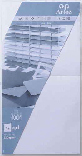 Artoz Grusskarten – 310 × 155 mm, Papier 220 g/m², blütenweiss – 5 Stk