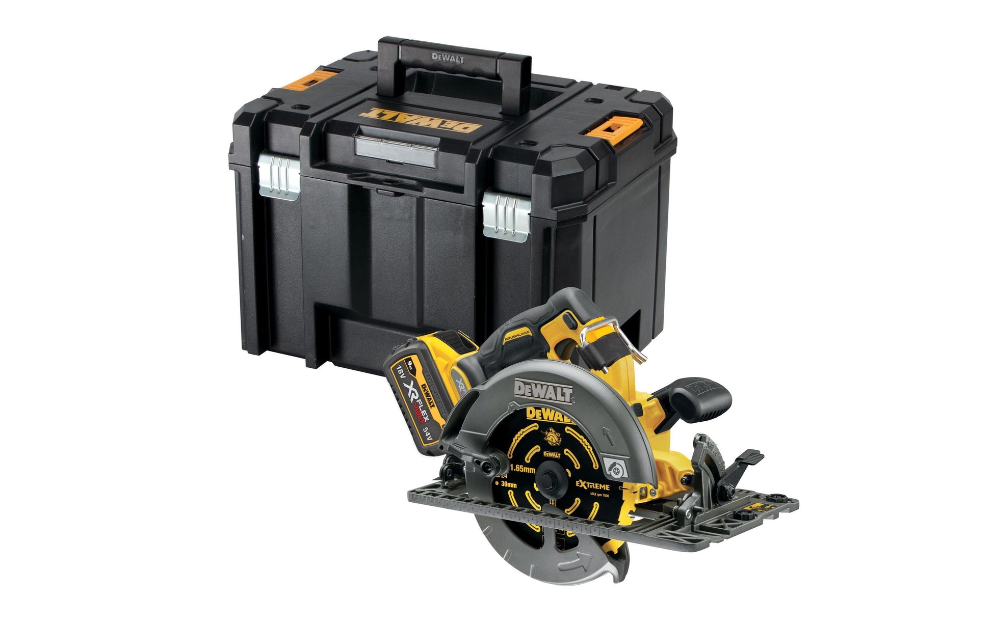 DeWalt FlexVolt Akku-Handkreissäge – 54 V – 2450 W – Solo, Koffer – XR FlexVolt