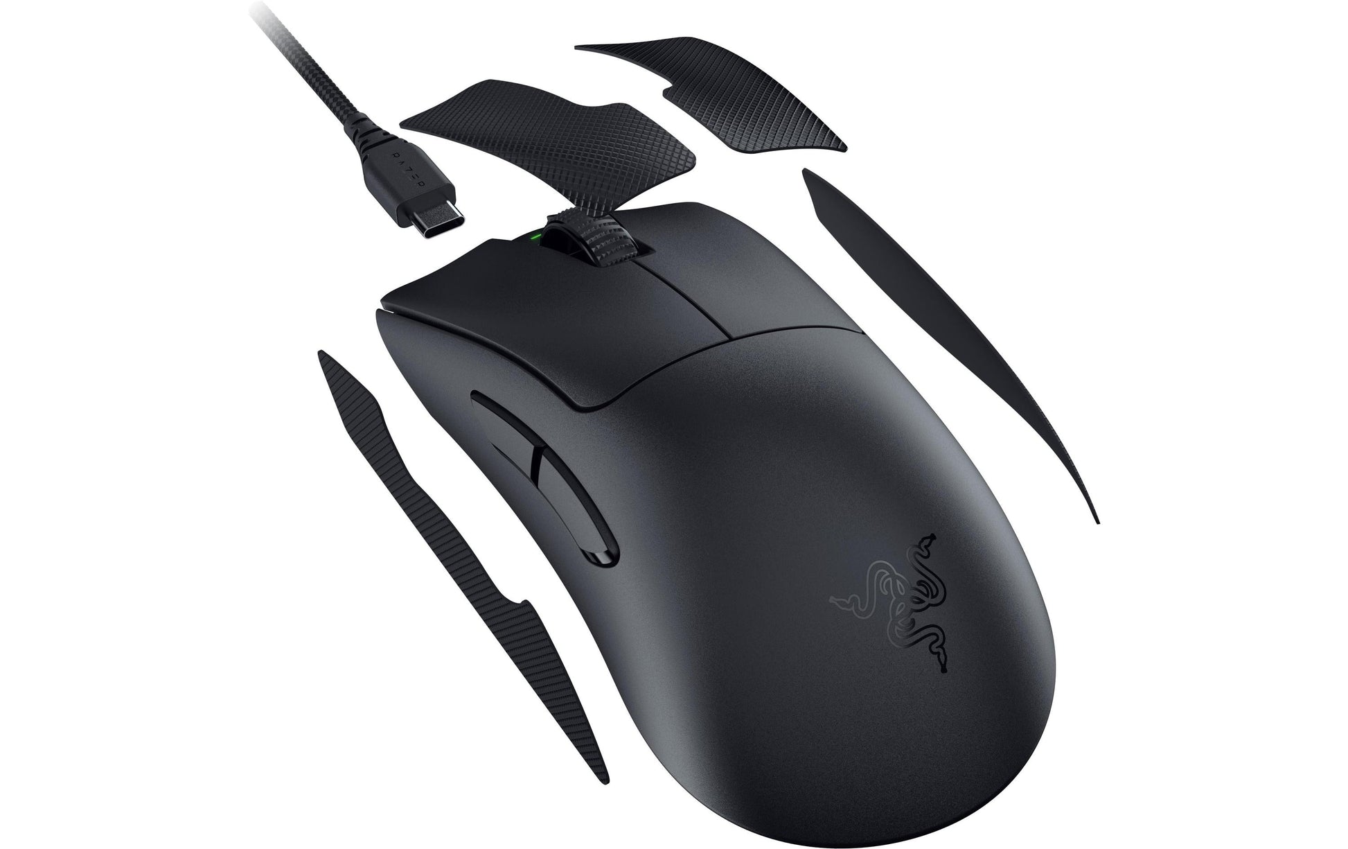 Razer DeathAdder V3 Pro Gaming-Maus – kabellos, 30'000 dpi, 1'000 Hz, 5 Tasten, für Rechtshänder, schwarz