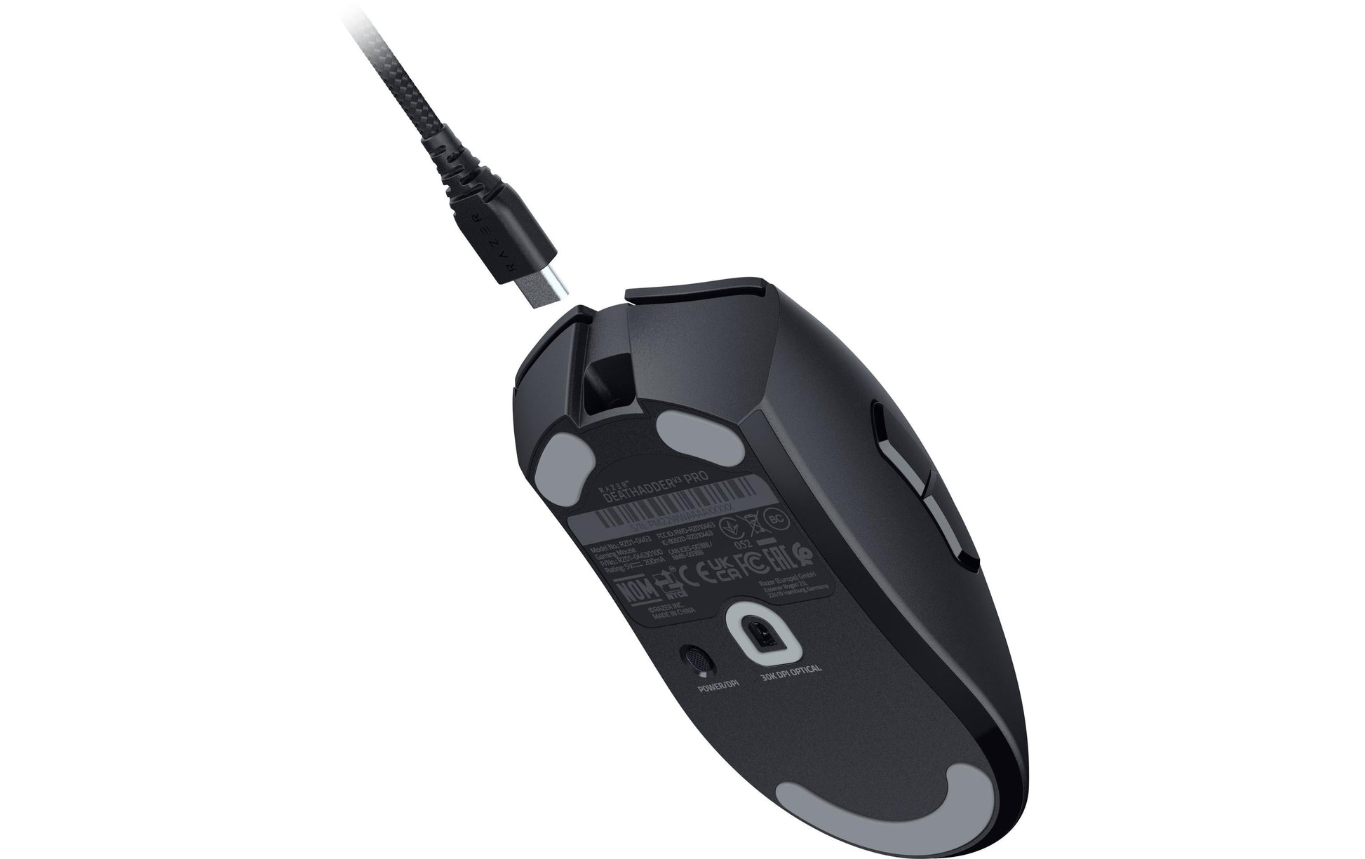 Razer DeathAdder V3 Pro Gaming-Maus – kabellos, 30'000 dpi, 1'000 Hz, 5 Tasten, für Rechtshänder, schwarz