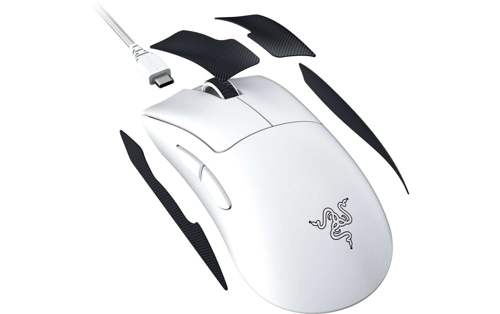 Razer DeathAdder V3 Pro Gaming-Maus – kabellos, USB-A, 30'000 dpi, 1'000 Hz, 5 Tasten, für Rechtshänder, umschaltbar