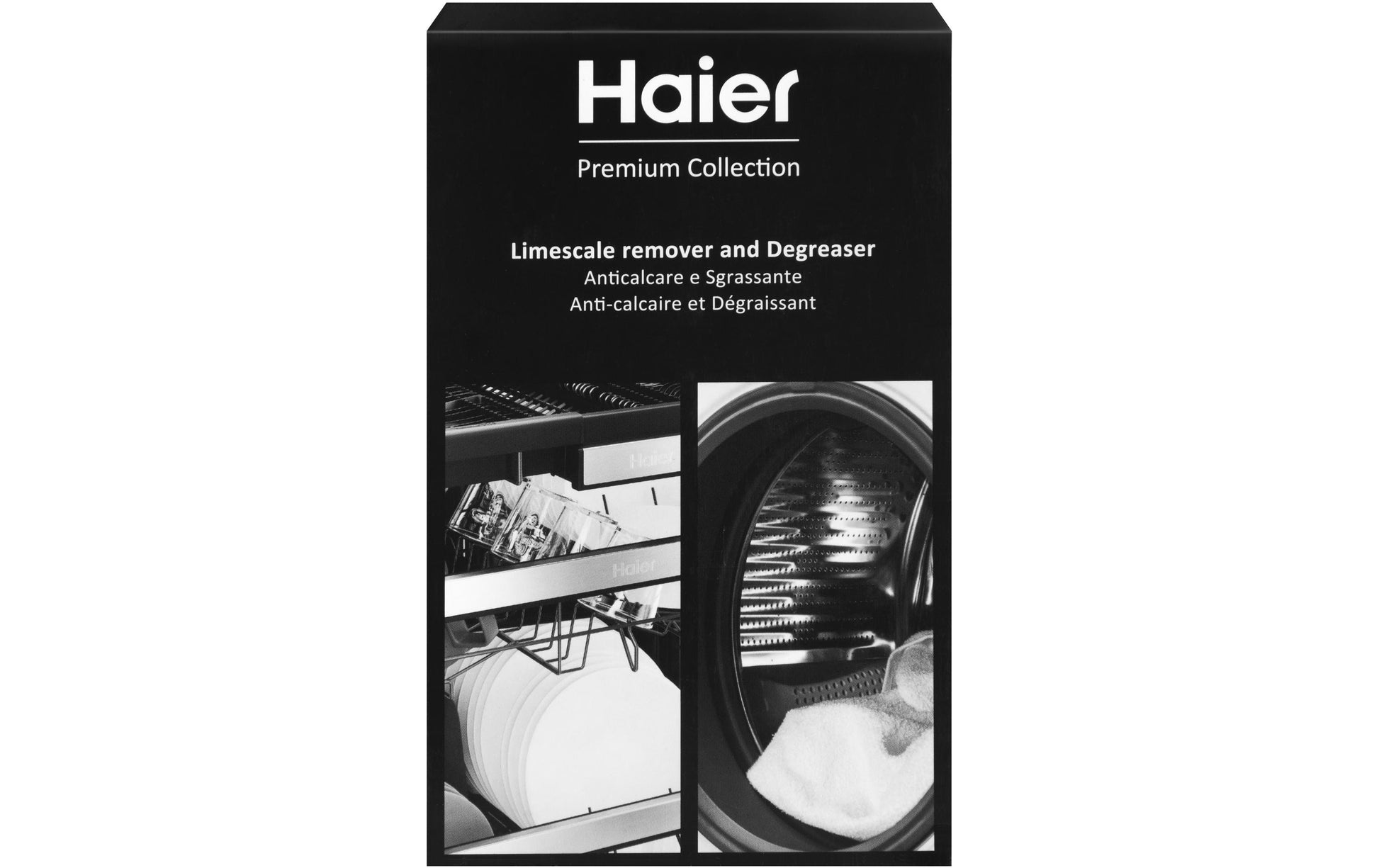 Haier HDDW1012B Entkalker – für Geschirrspüler – Pulver, Box – 600 g, 12 Stk.