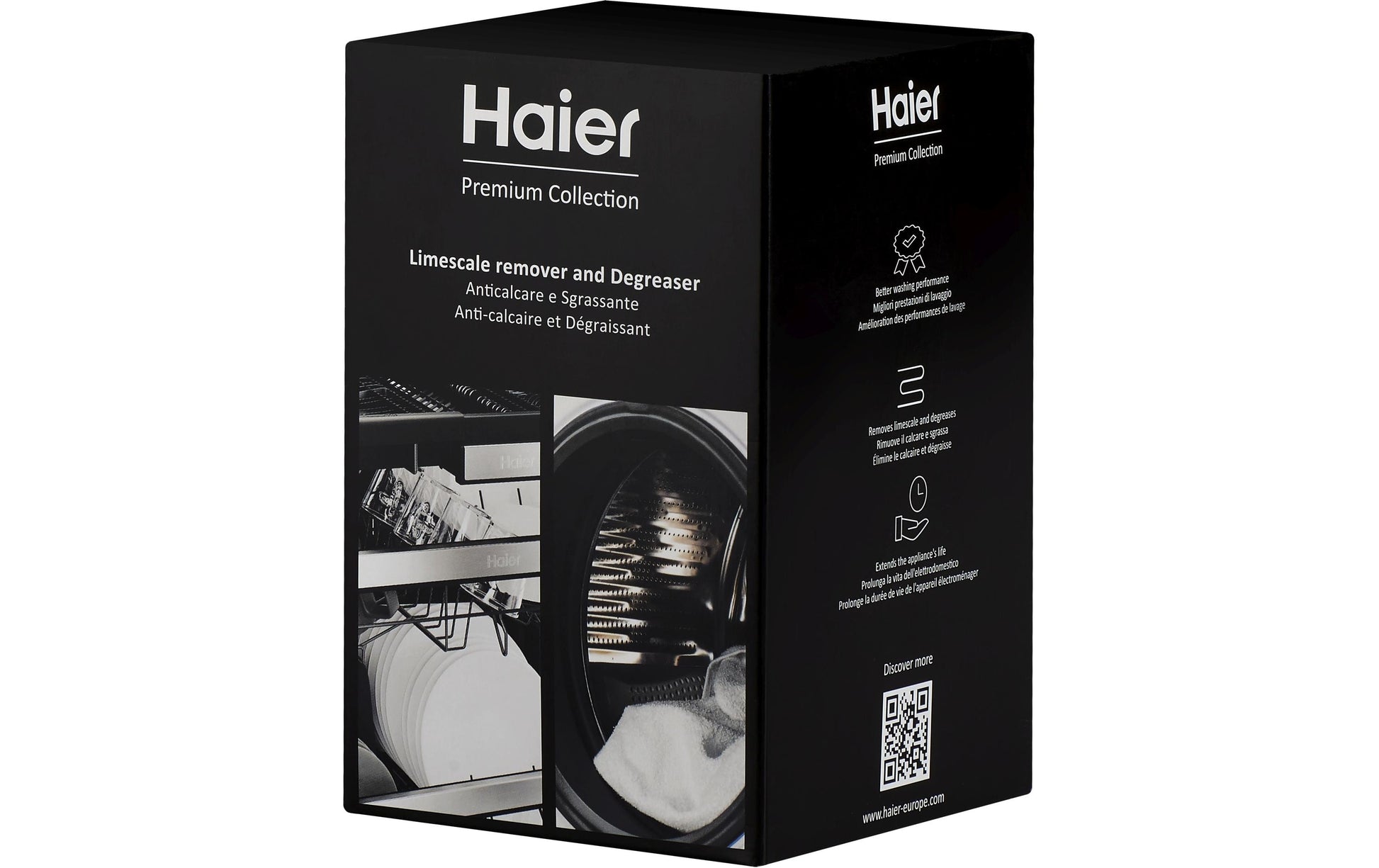 Haier HDDW1012B Entkalker – für Geschirrspüler – Pulver, Box – 600 g, 12 Stk.