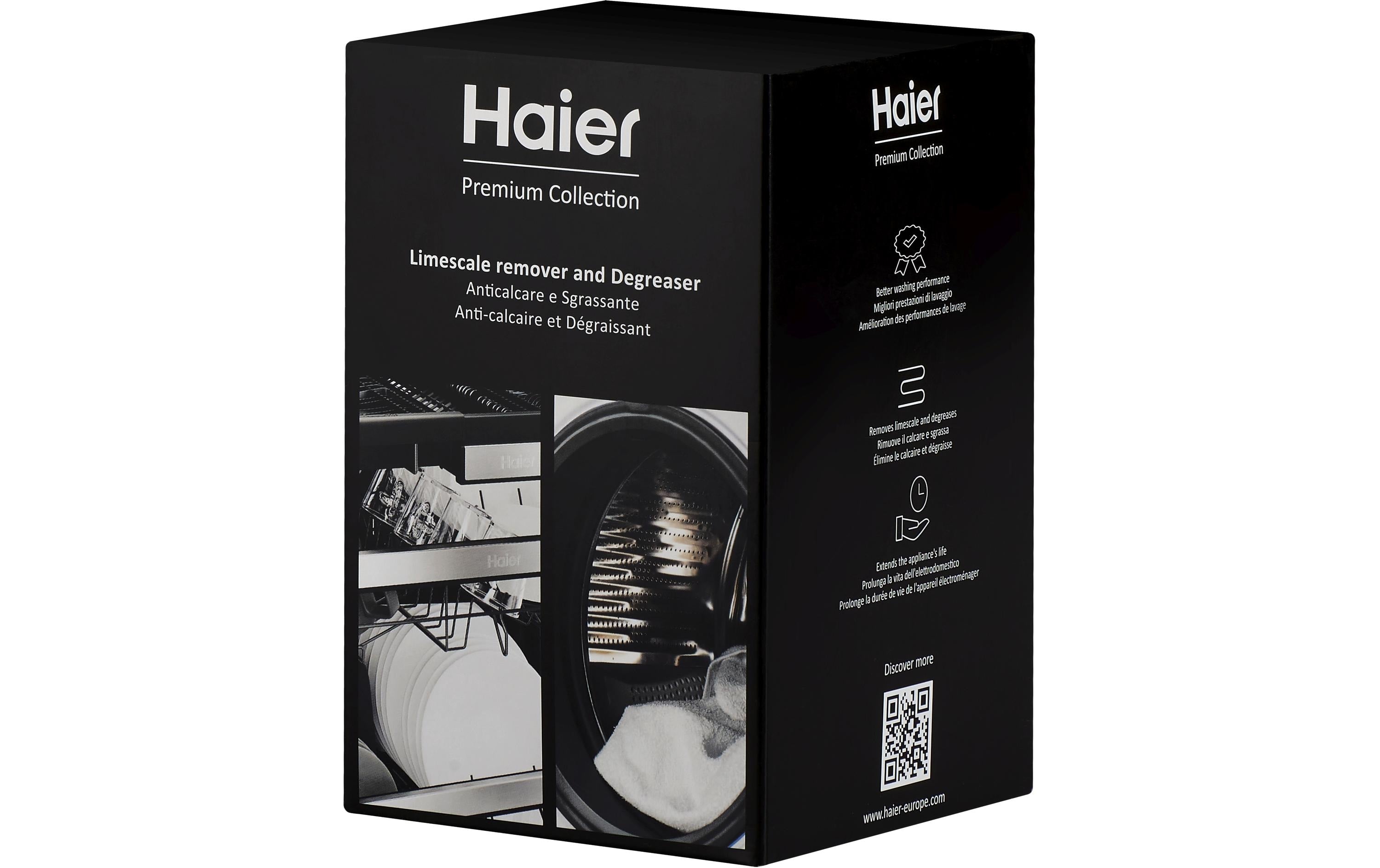 Haier HDDW1012B Entkalker – für Geschirrspüler – Pulver, Box – 600 g, 12 Stk.