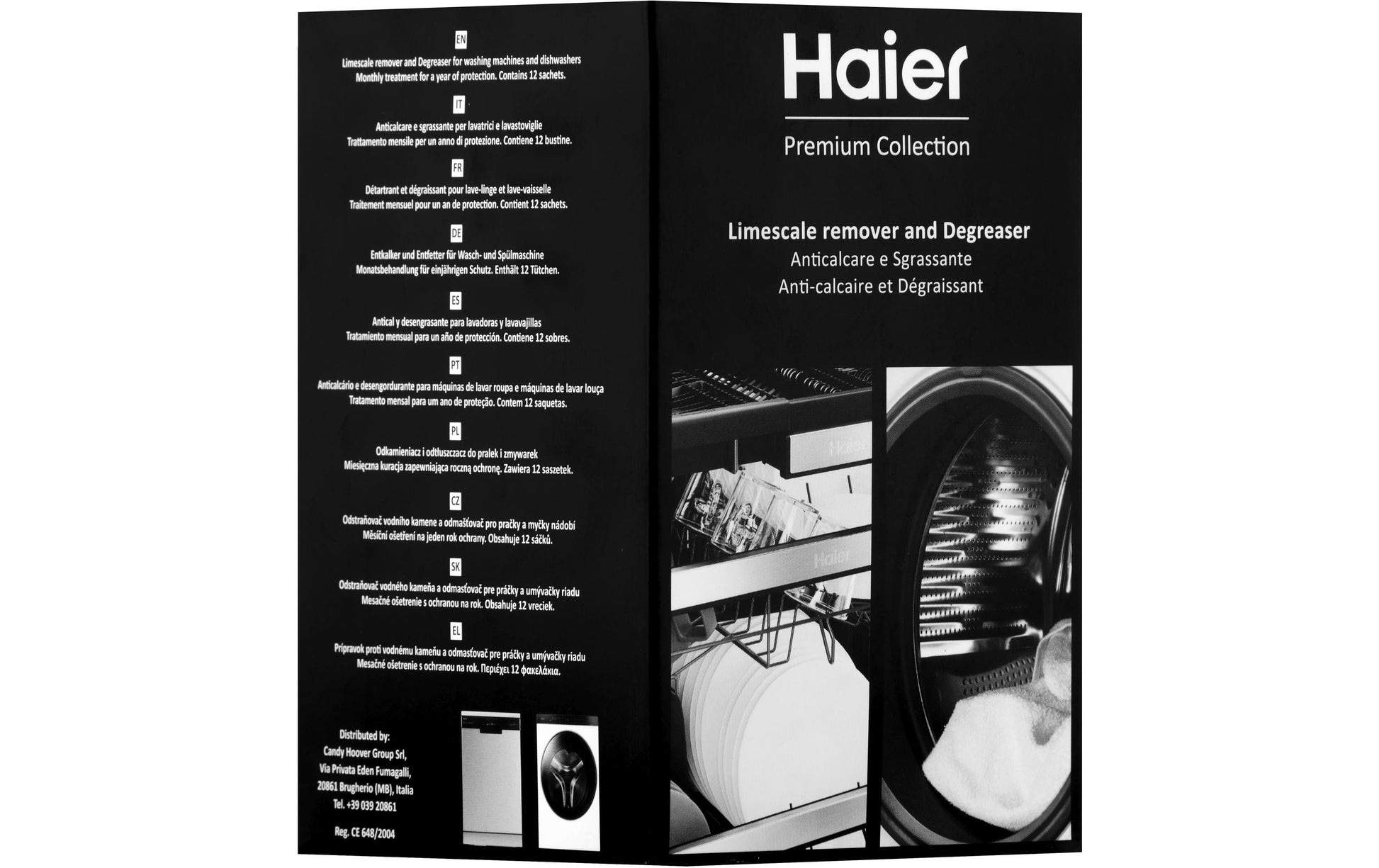 Haier HDDW1012B Entkalker – für Geschirrspüler – Pulver, Box – 600 g, 12 Stk.