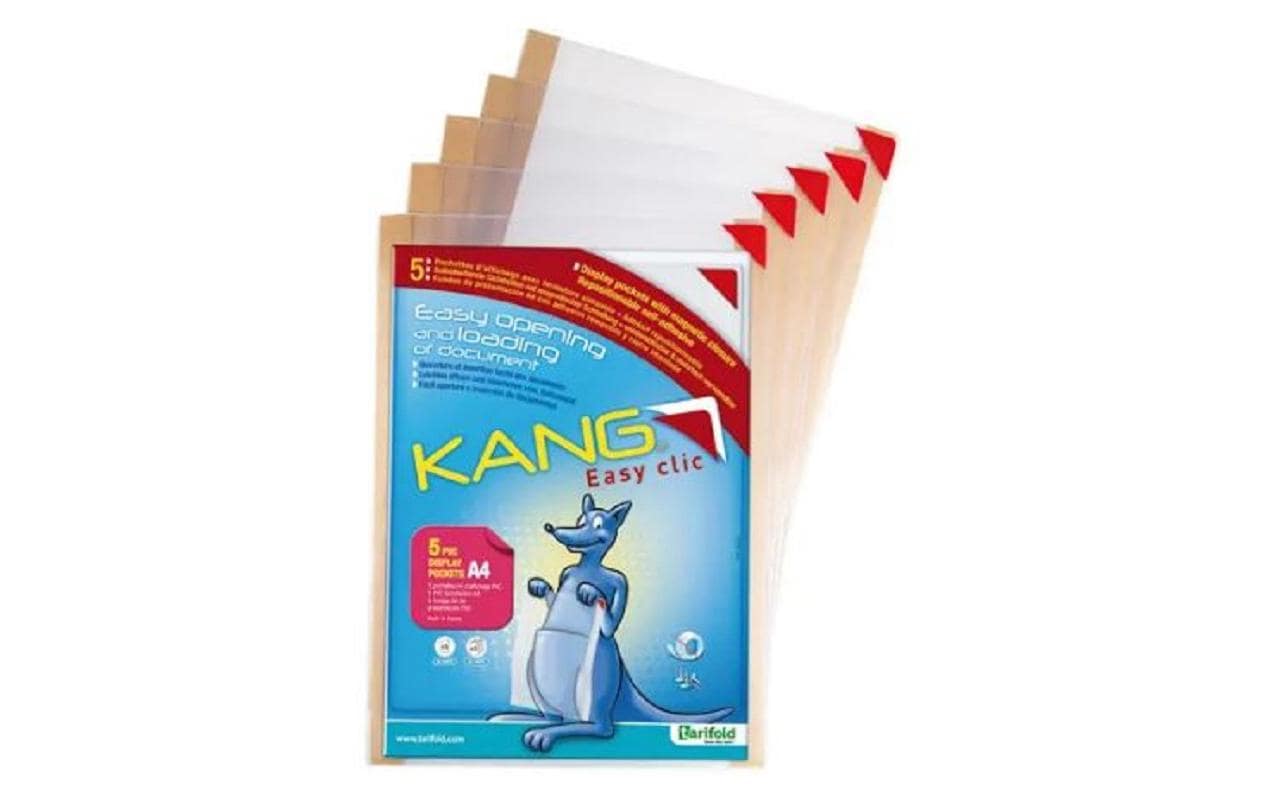 Tarifold Easy Click Hängesichttafel – A4, weiss, PVC, Aufnahmekapazität 10 Blatt – 5 Stk