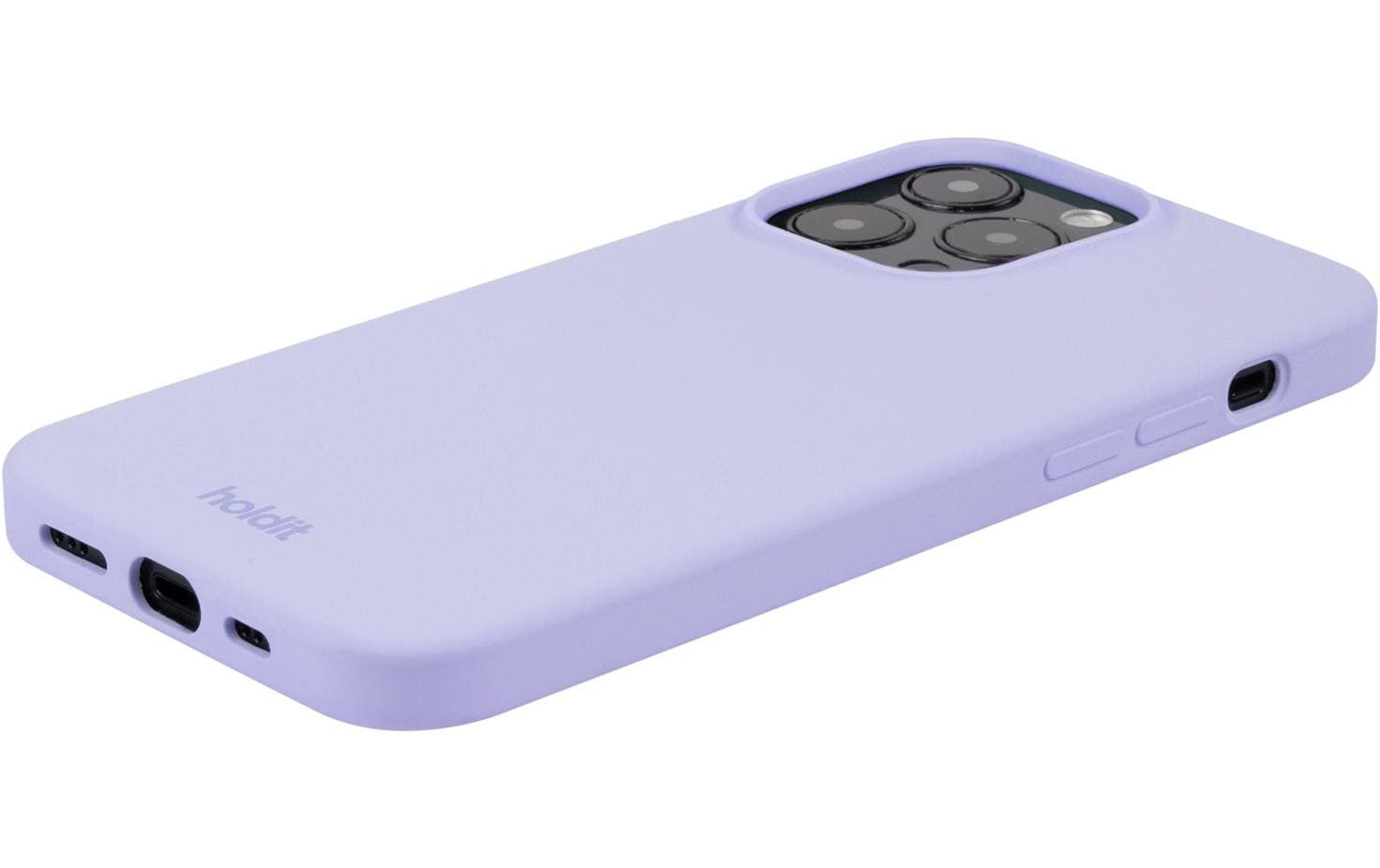 Holdit Backcover – für Apple iPhone 15 Pro Max, Silikon, Lavendel, kabelloses Laden, kratzresistent