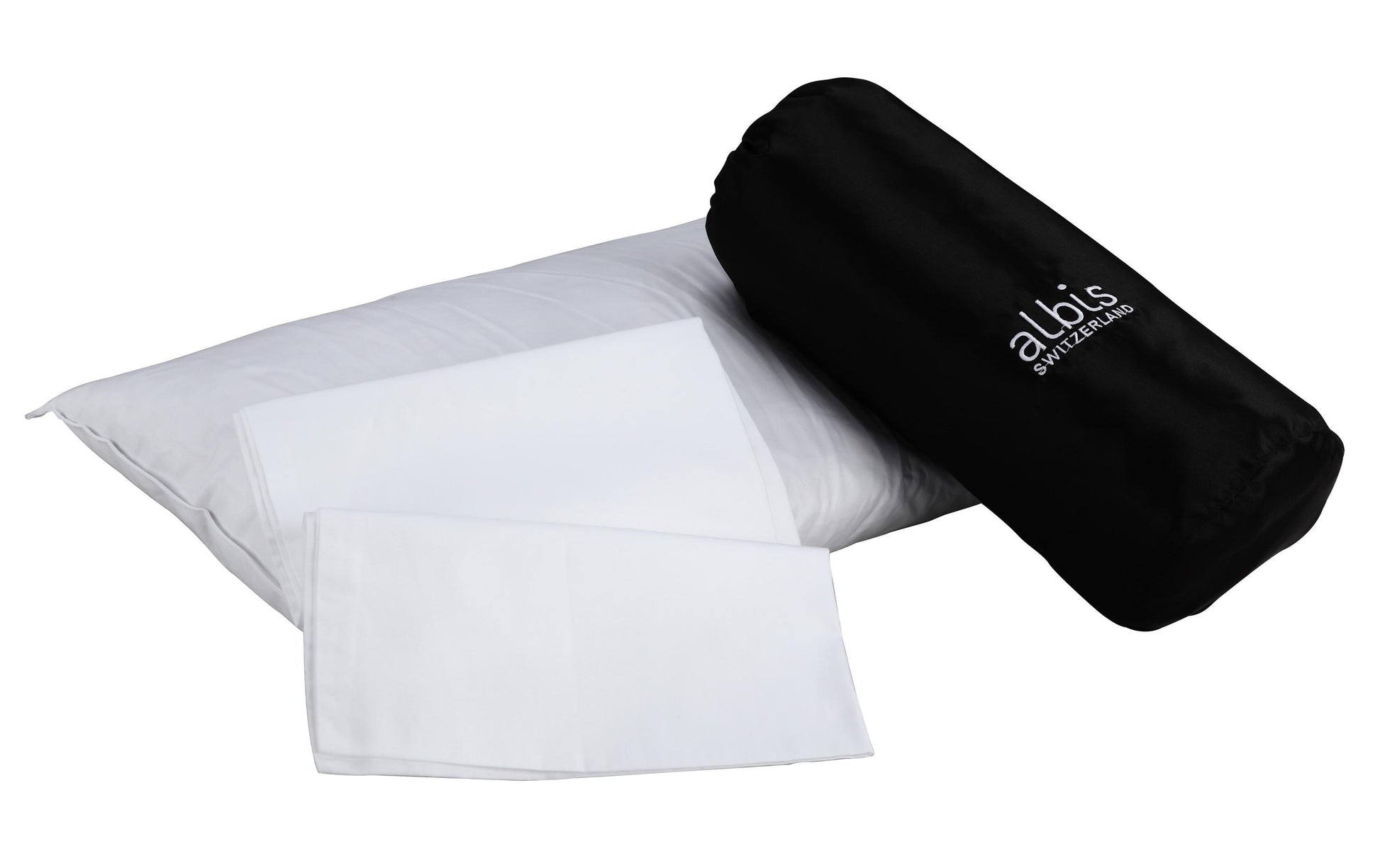 Albis Viaggio Comfort Kopfkissen – 40 × 60 cm, Federn, abnehmbarer Bezug, Weiss