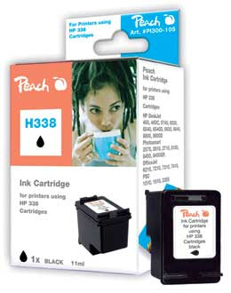Peach 338 Schwarz Tintenpatrone (Kompatibel) – 555 Seiten – für HP DeskJet 9800/9803, Photosmart 2575