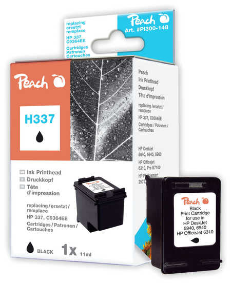 Peach C9364E (337) Schwarz Tintenpatrone (Kompatibel) – 593 Seiten – für HP DeskJet 5900/6940/6980 …