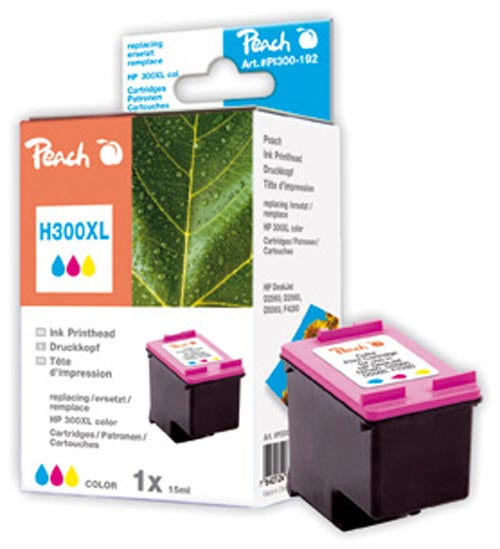 Peach 300XL Dreifarbig Tintenpatrone (Kompatibel) – 520 Seiten – für HP DeskJet D 1600/2500/5500 – CC644EE