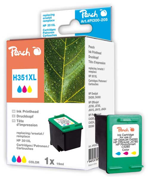Peach 351XL Dreifarbig Tintenpatrone (Kompatibel) – 540 Seiten – für HP DeskJet/OfficeJet/PhotoSmart