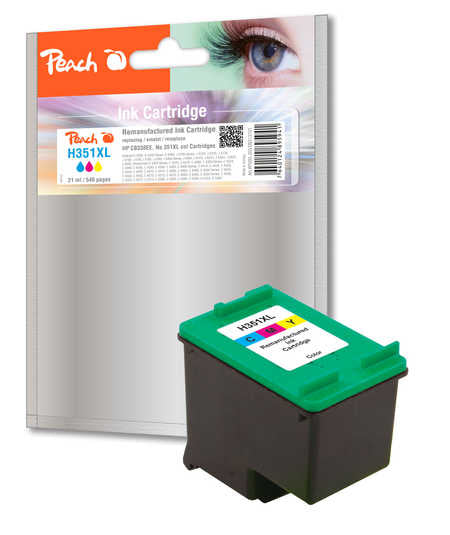 Peach 351XL Dreifarbig Tintenpatrone (Kompatibel) – 540 Seiten – für HP DeskJet/OfficeJet/PhotoSmart