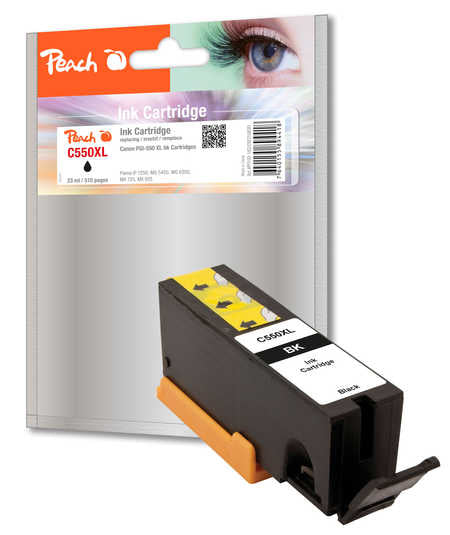 Peach PGI-550 Schwarz Tintenpatrone (Kompatibel) – 510 Seiten – für Canon Pixma iP7250/8750, MG5450/6350