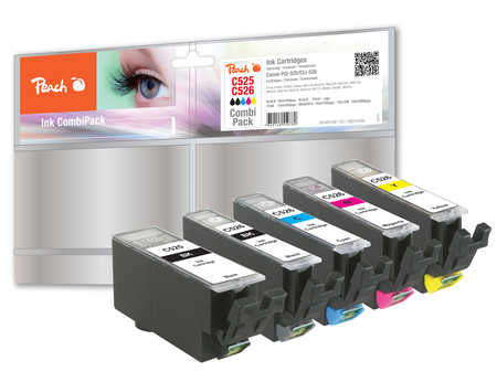 Peach Tintenpatronen-Multipack CLI-526/PGI-525, CMYK, 4×9 ml – für Canon Pixma MG 6120, MG 6150, MG 6250 und andere