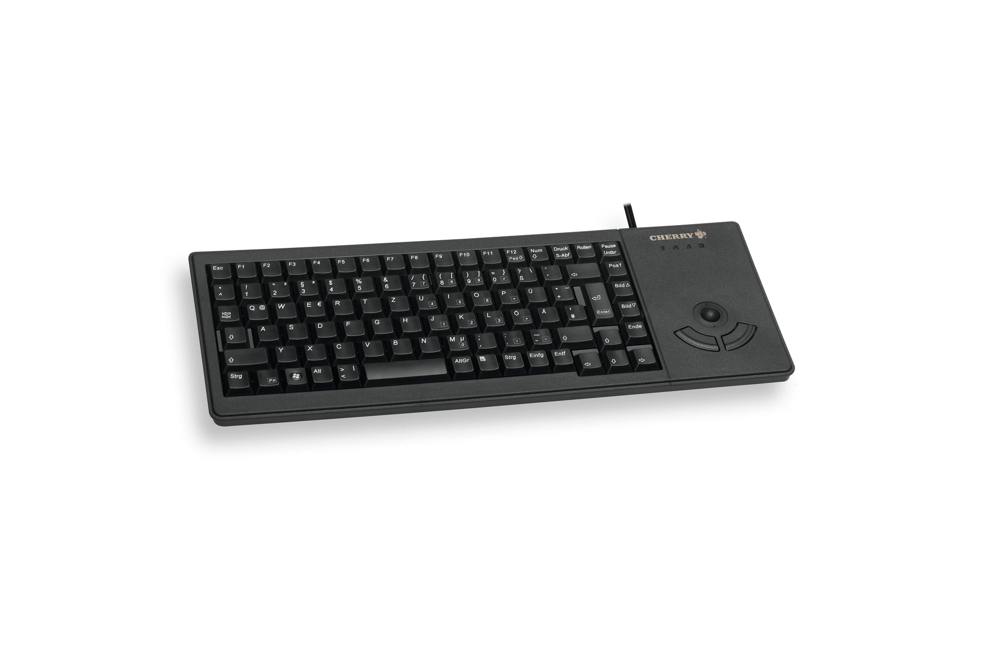 CHERRY G84-5400 – Tastatur, kabelgebunden (USB), Nordisches Layout, mit Trackball, schwarz – für Windows