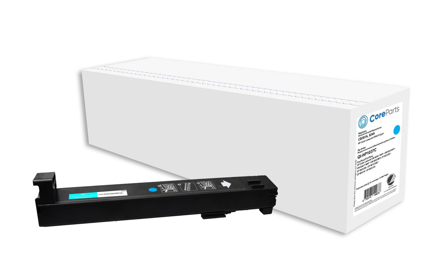 CoreParts Toner CB381A – Cyan, 21000 Seiten – für HP Color LaserJet CP6015